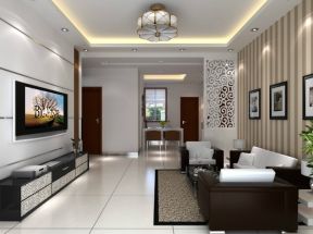 襄阳汉江梦78平米二居现代沙发背景墙装修设计效果图