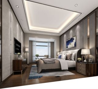 远洋城新中式148平大平层卧室装修案例