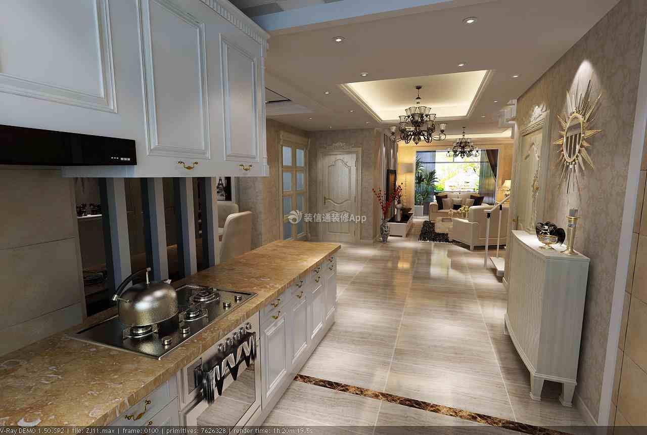 高格蓝湾180平米现代厨房装修设计效果图欣赏