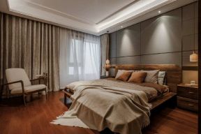 保利江山明珠106平米三居中式卧室装修设计效果图