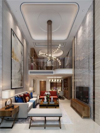 格林美域欧式248平复式客厅装修案例