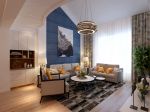 现代风格复式楼客厅窗帘装修装饰效果图片
