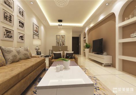 正恒国际现代风格64平二居室装修效果图
