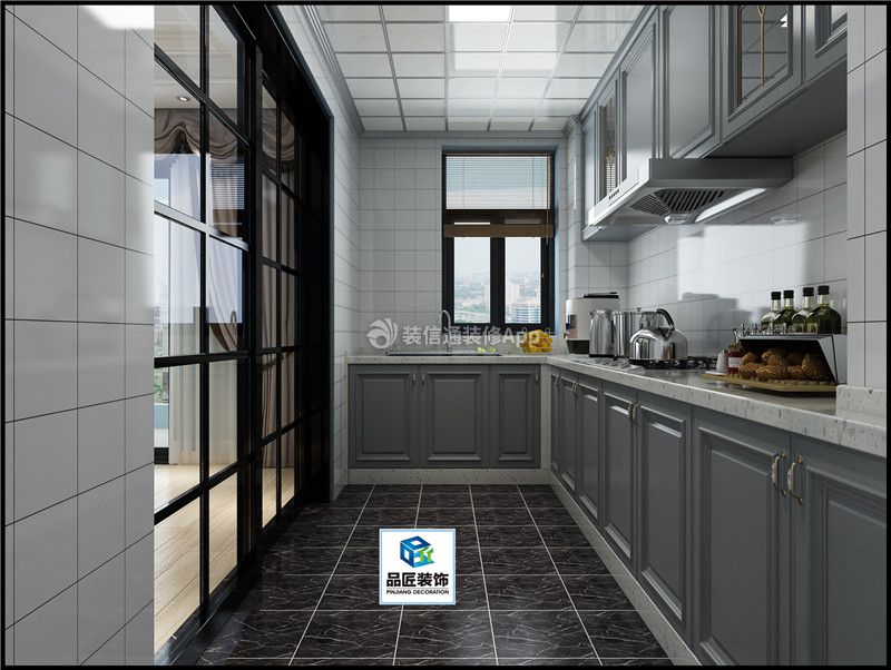 罗曼蒂克西海岸140平米三居美式厨房装修设计效果图