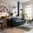 北欧风格小型公寓客厅沙发背景墙装饰画设计效果图片