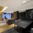 小型单身公寓黑色餐厅厨房装修设计图片