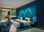 杭州酒店标准间双人床装修效果图片欣赏
