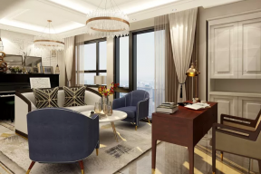 三江尊园300平米现代别墅客厅沙发装修设计效果图欣赏