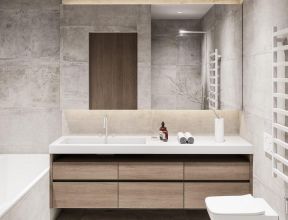 小型公寓卫生间浴室柜装修设计图片2023