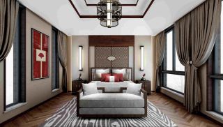532平米中式别墅卧室装修设计效果图欣赏