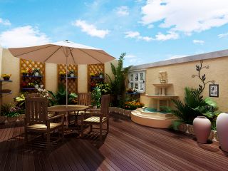 美加橘郡360平米欧式别墅阳台装修设计效果图欣赏