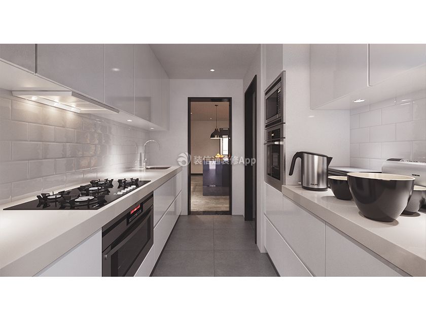 102平米两居室现代风格厨房装修效果图片