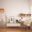 现代简约小型公寓室内书桌背景墙设计图片