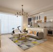 东升江畔欧式风格小户型客厅地毯装饰效果图
