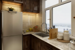 松石雅居135平中式风格家庭厨房橱柜设计效果图