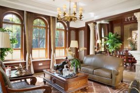 低调奢华古典风格别墅小客厅茶几装修效果图片