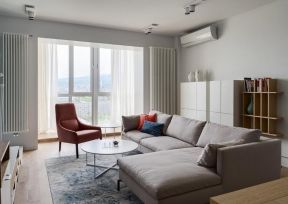 现代风格小型公寓客厅转角沙发设计图片