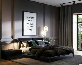 时尚卧室背景墙 2020单身公寓卧室布置图片