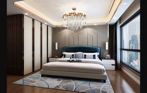 九里晴川港式120平三居室卧室装修案例