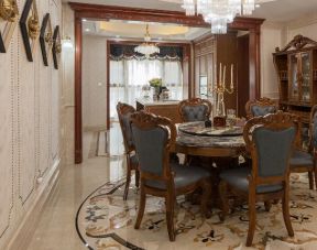 御岭春天140平方欧式古典风格家庭厨房餐桌椅设计图