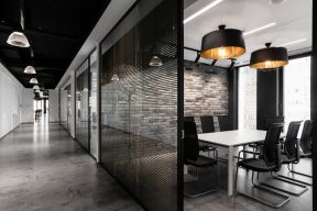 杭州现代简约公司办公室长走廊装修效果图