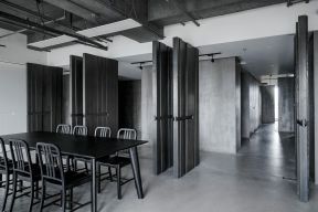 杭州现代风格办公室黑色装修设计效果图