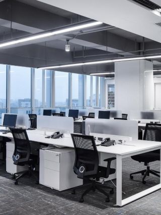 杭州公司办公室板式办公桌装装潢效果图片