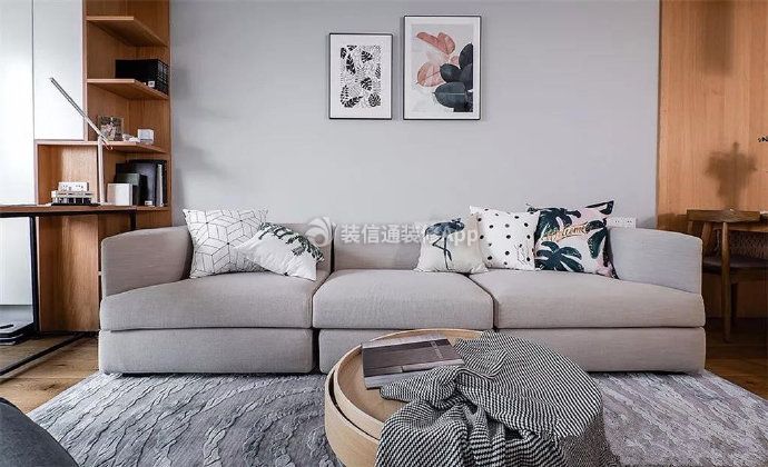 富丽华府现代风格客厅沙发背景墙装饰设计图片