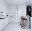 115平米现代简约风格白色厨房装修效果图片