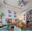 翰林尊府109平地中海风格客厅沙发摆放设计效果图