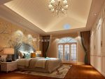 480平欧式风格别墅卧室床头背景墙壁纸设计图