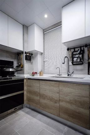 富丽华府90平新房厨房整体橱柜设计效果图片