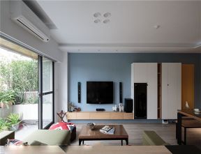 望江橡树林现代简约89平三居室客厅装修案例