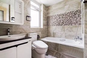 卫生间浴缸装修图片 卫生间背景墙效果图 卫生间背景墙图片