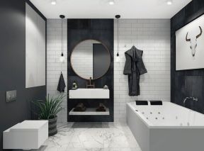 115平米现代风格时尚卫生间浴缸装修效果图片