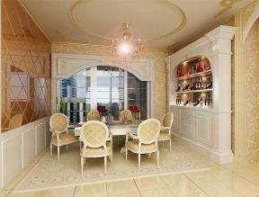 2023襄阳红星国际140平米三居室欧式风格餐厅装修设计效果图