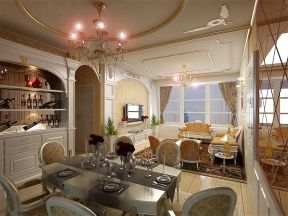 襄阳红星国际140平米三居室欧式风格餐厅装修设计效果图