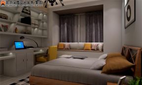 禧悦湾75平现代风格小复式卧室飘窗设计效果图