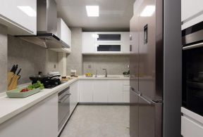 160平米现代风格家庭厨房转角设计装潢效果图片