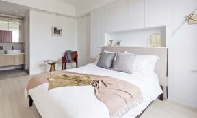 佳境珑原112㎡现代法式风格卧室床头柜设计效果图