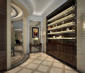 棕榈彩虹500平混搭风格餐厅酒柜的设计效果图