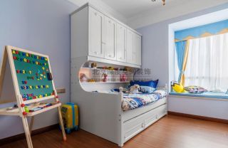 瑞海花园66平美式风格儿童房创意床装修设计图