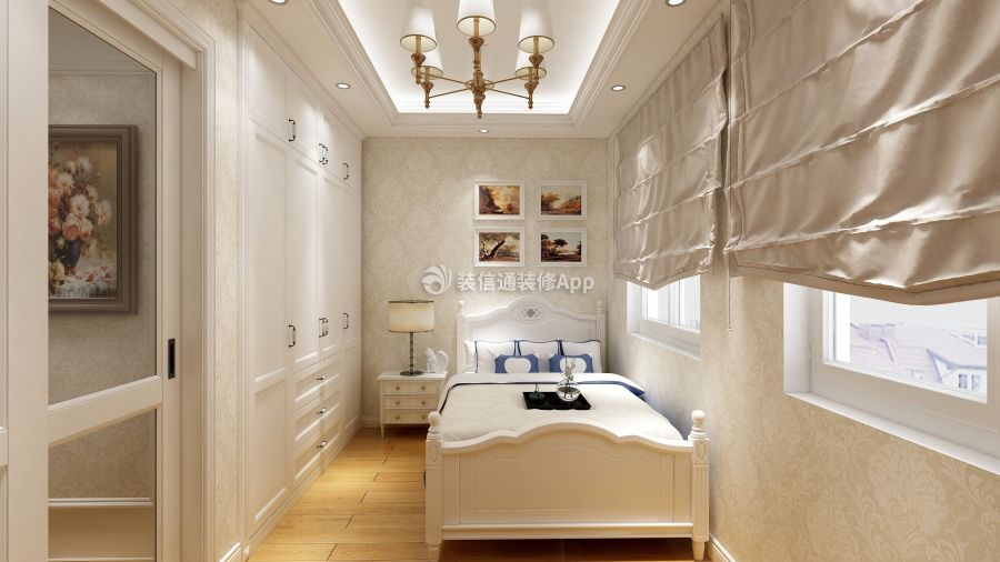 华美翡丽山欧式风格91平米卧室装修效果图