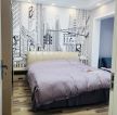 康城国际158平混搭风格跃层卧室床头背景墙装饰图