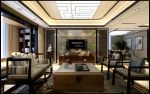 180平新中式风格复式楼客厅整体装潢设计效果图片