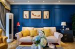 恒大城美式风格两居客厅沙发背景墙颜色搭配图片