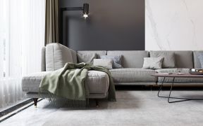 宏源小区107平现代风格家庭客厅沙发装修图欣赏