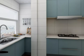 中冶世家136平现代风格家庭厨房橱柜设计图片