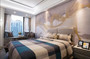  2020卧室飘窗装饰效果图 卧室床头壁纸图片