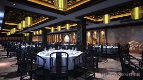 2023沈阳200平米中式餐厅餐桌设计装效果图欣赏